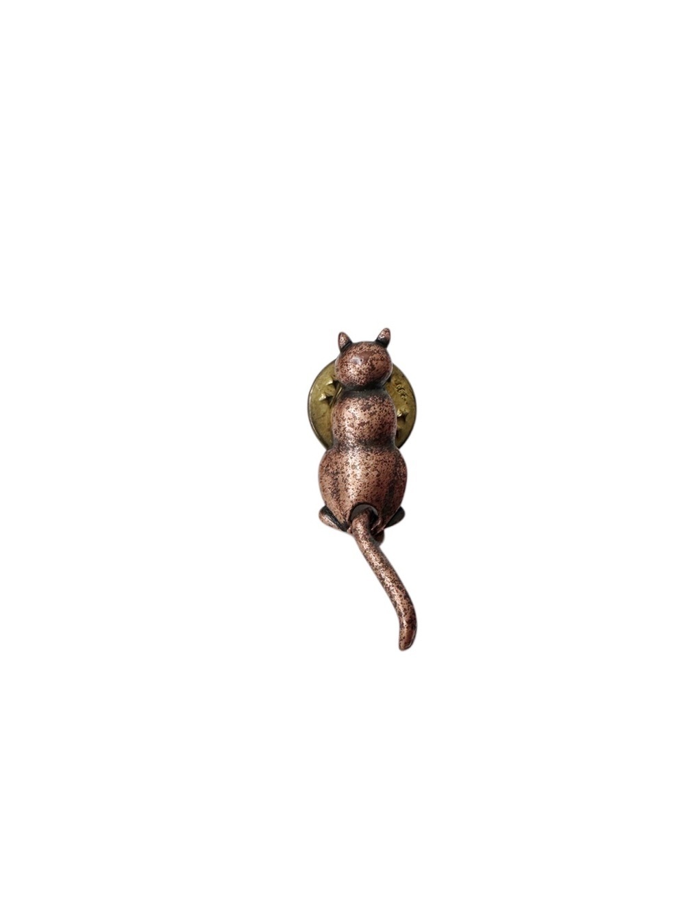 JJ Jonette Vintage Copper Cat Brooch with Articulated Tail